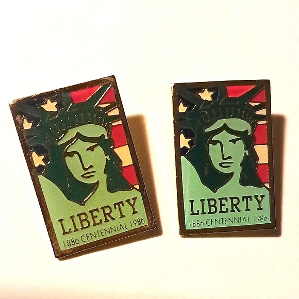 Statue of Liberty 1886 - 1996 Centennial Lady Liberty 2 Pins